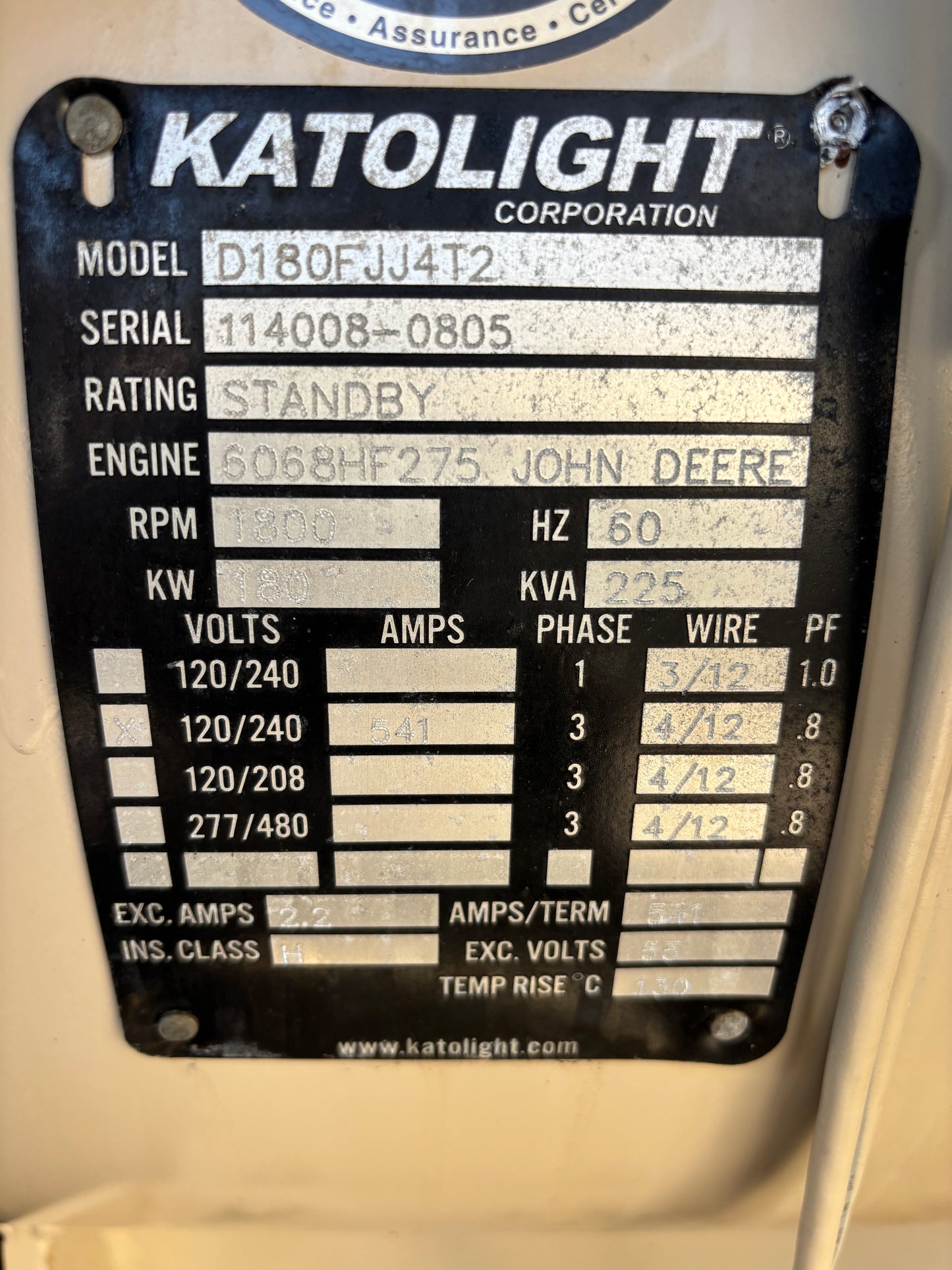 Katolight 180kw 225kva Diesel Generator