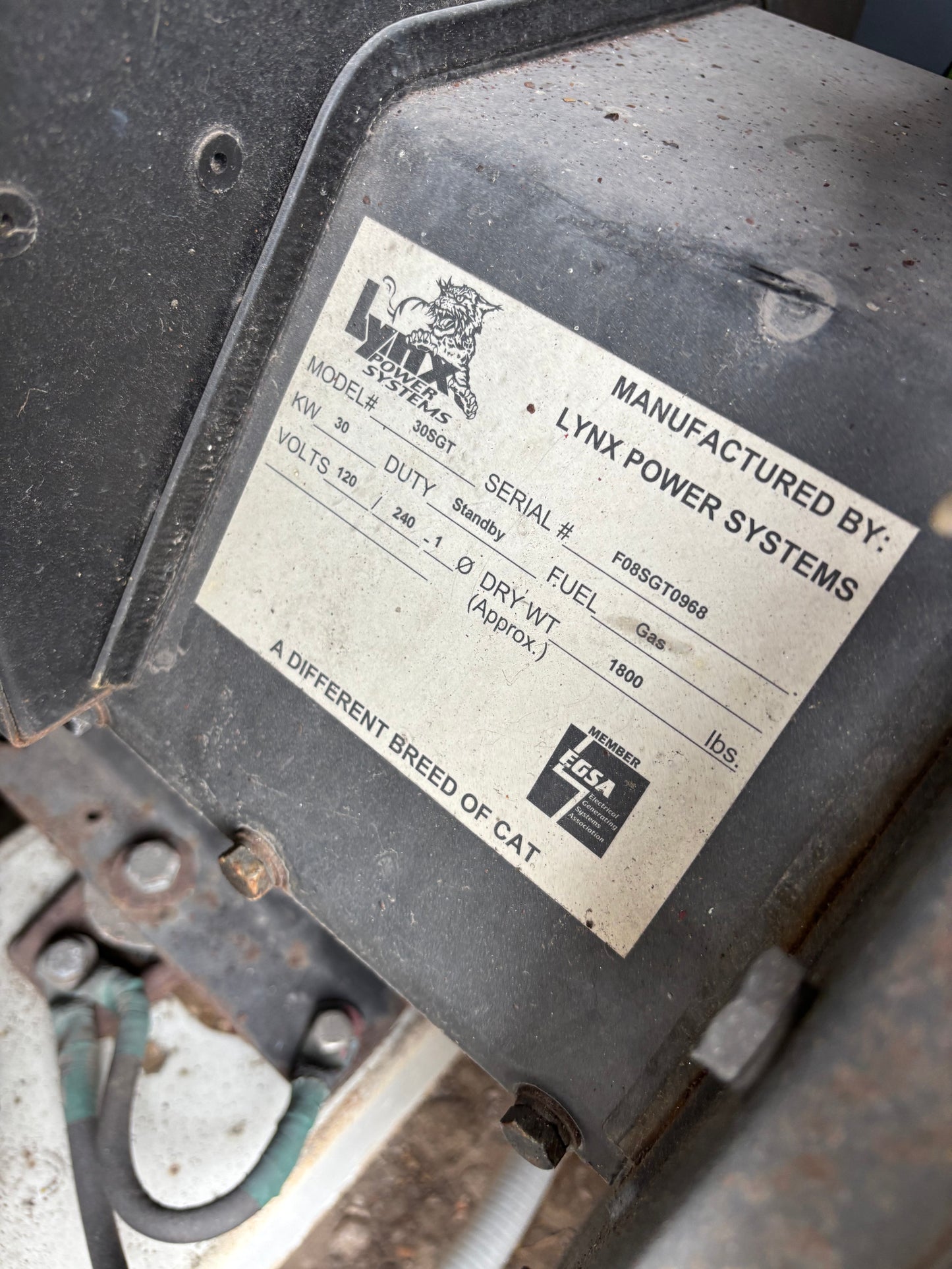 Lynx 30kw Natural Gas Generator 568 Hours