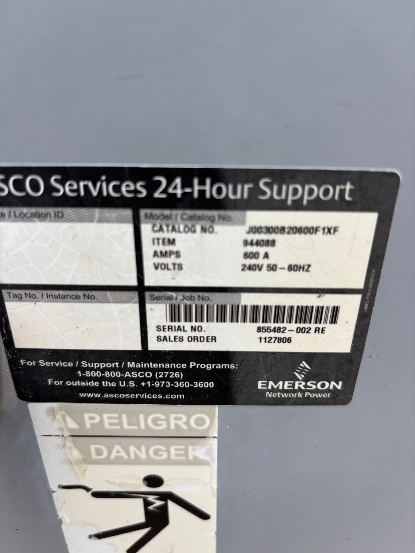 ASCO 600 AMP Automatic Transfer Switch