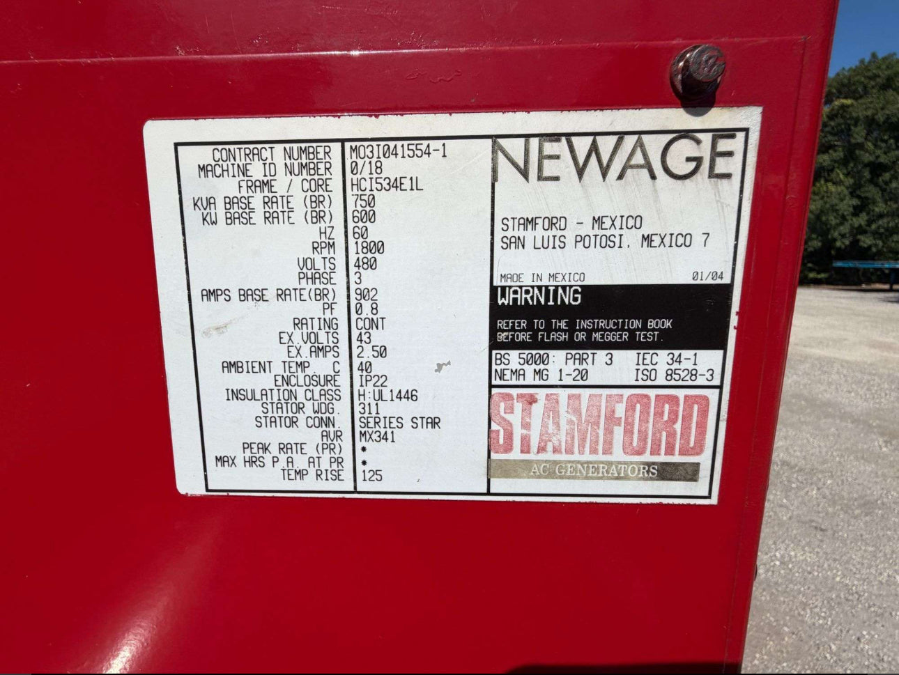 Baldor 600kw 750Kva Diesel Generator