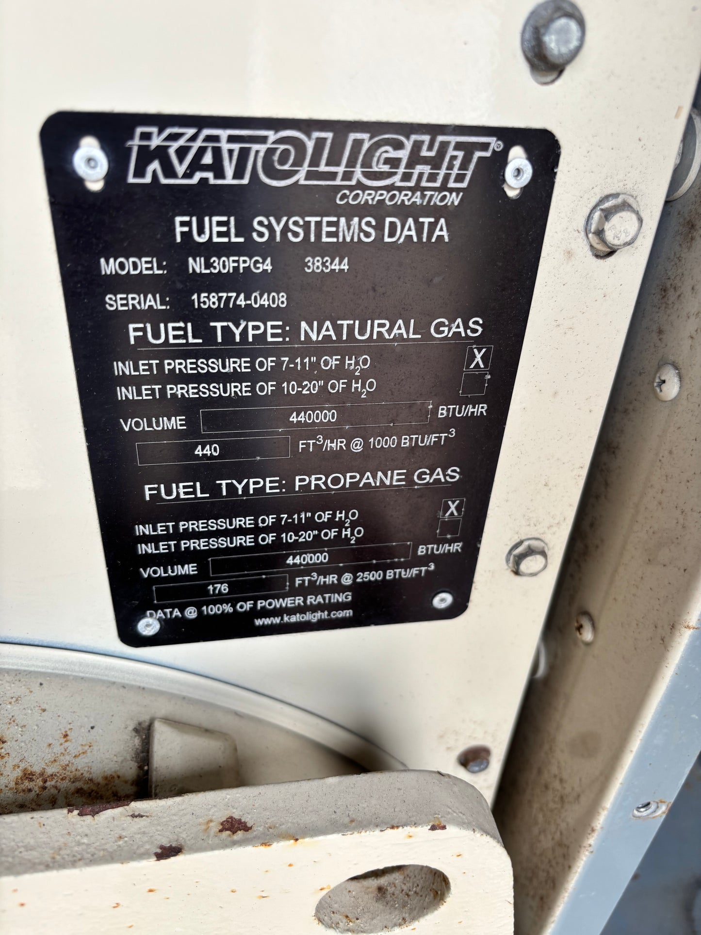 2008 Katolight 30kw Natural Gas Generator