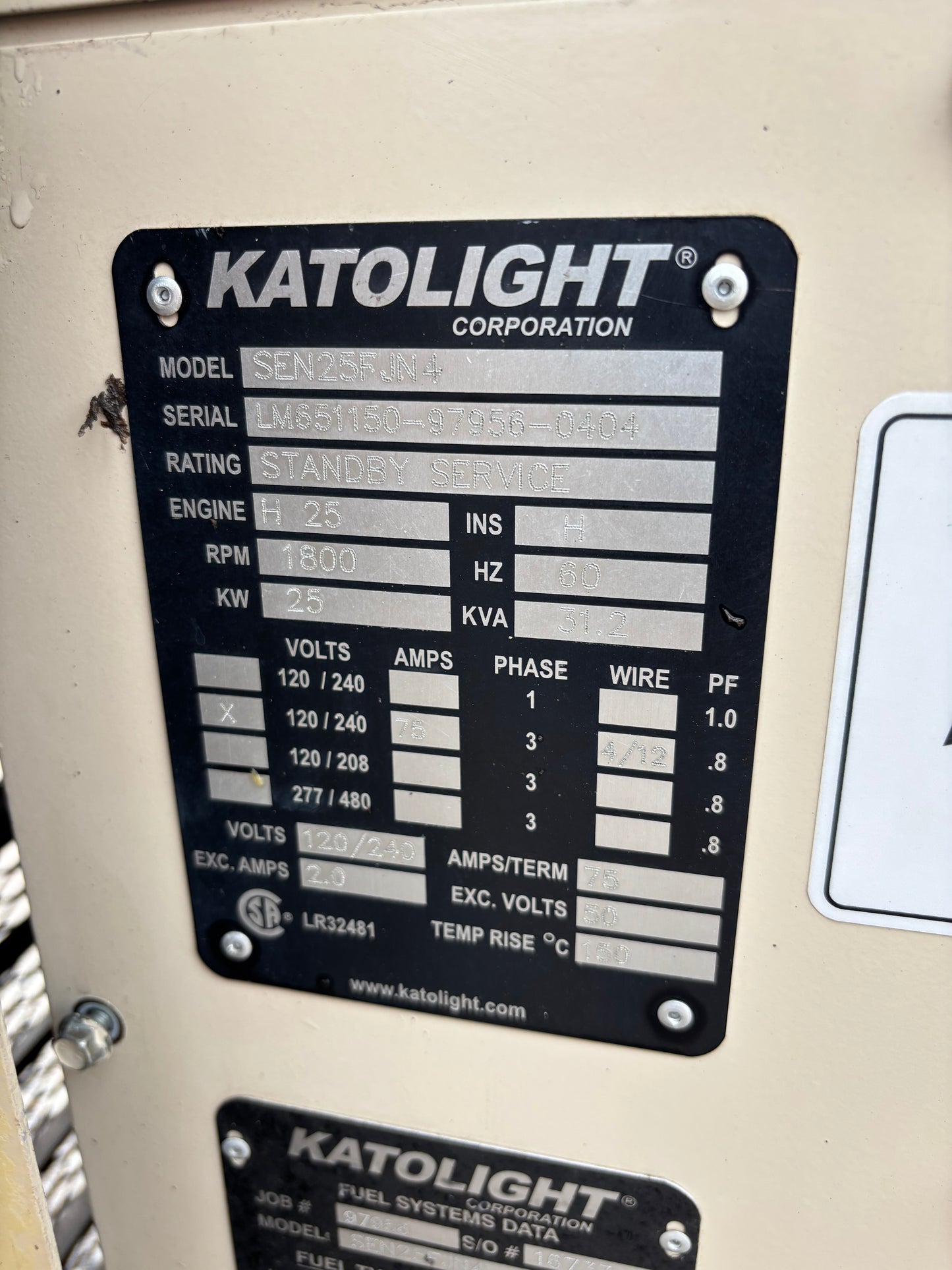 Katolight 25kw Natural Gas/Propane Generator