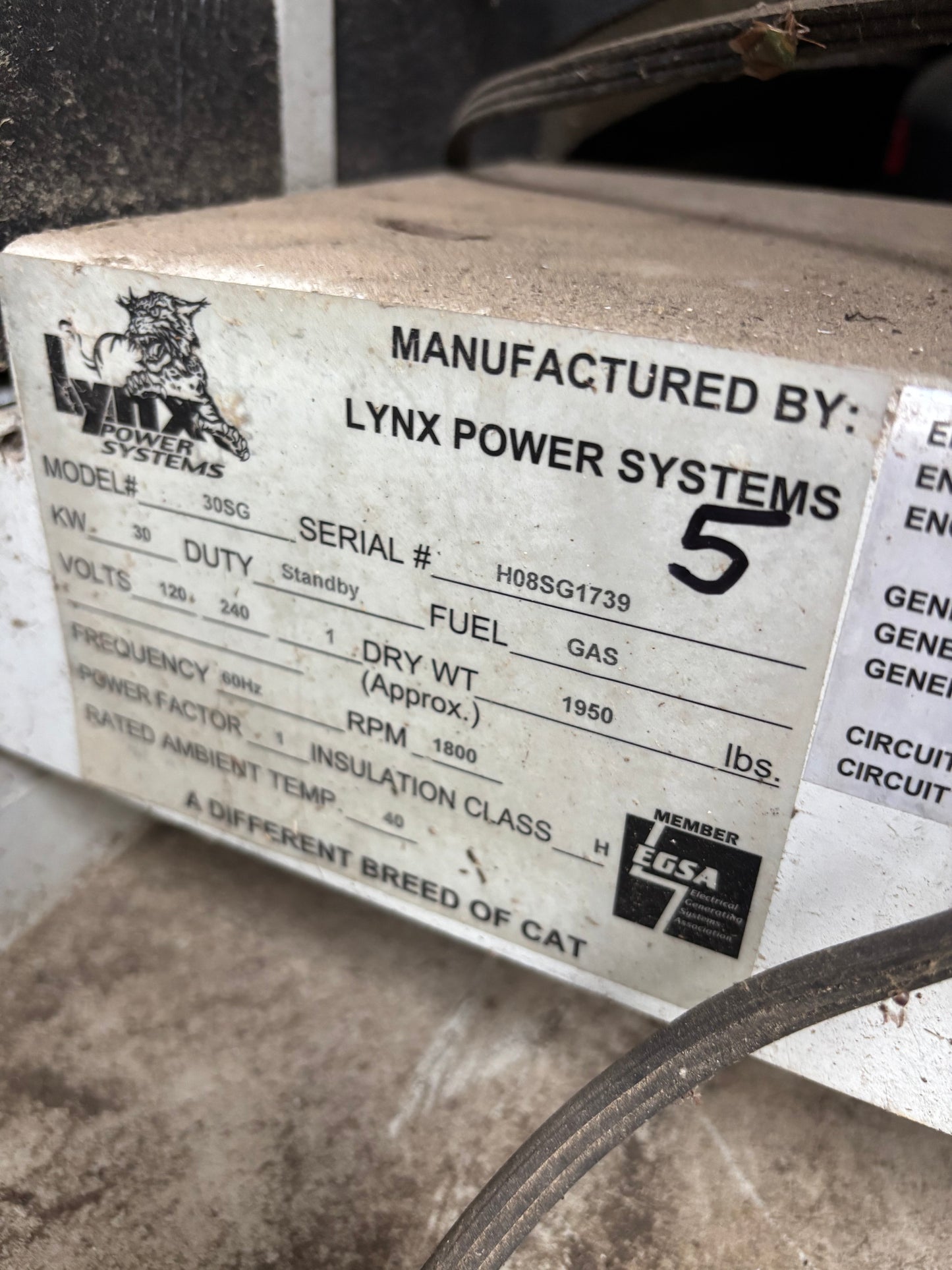 Lynx 30kw Natural Gas/Propane Generator
