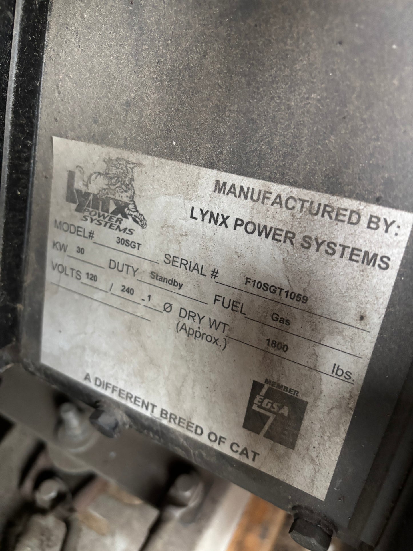 Lynx 30kw Natural Gas Generator