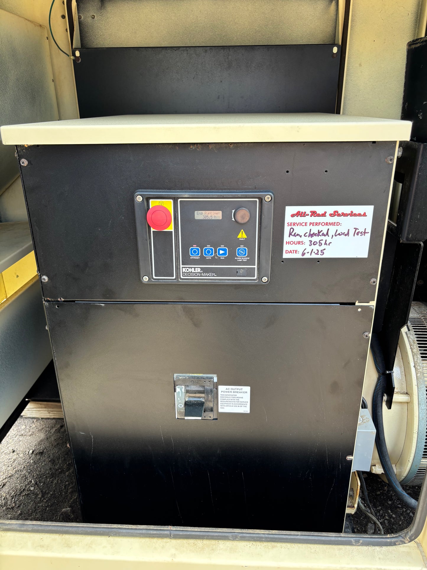 Kohler 98kw 123kva Natural Gas Generator 305 Hours