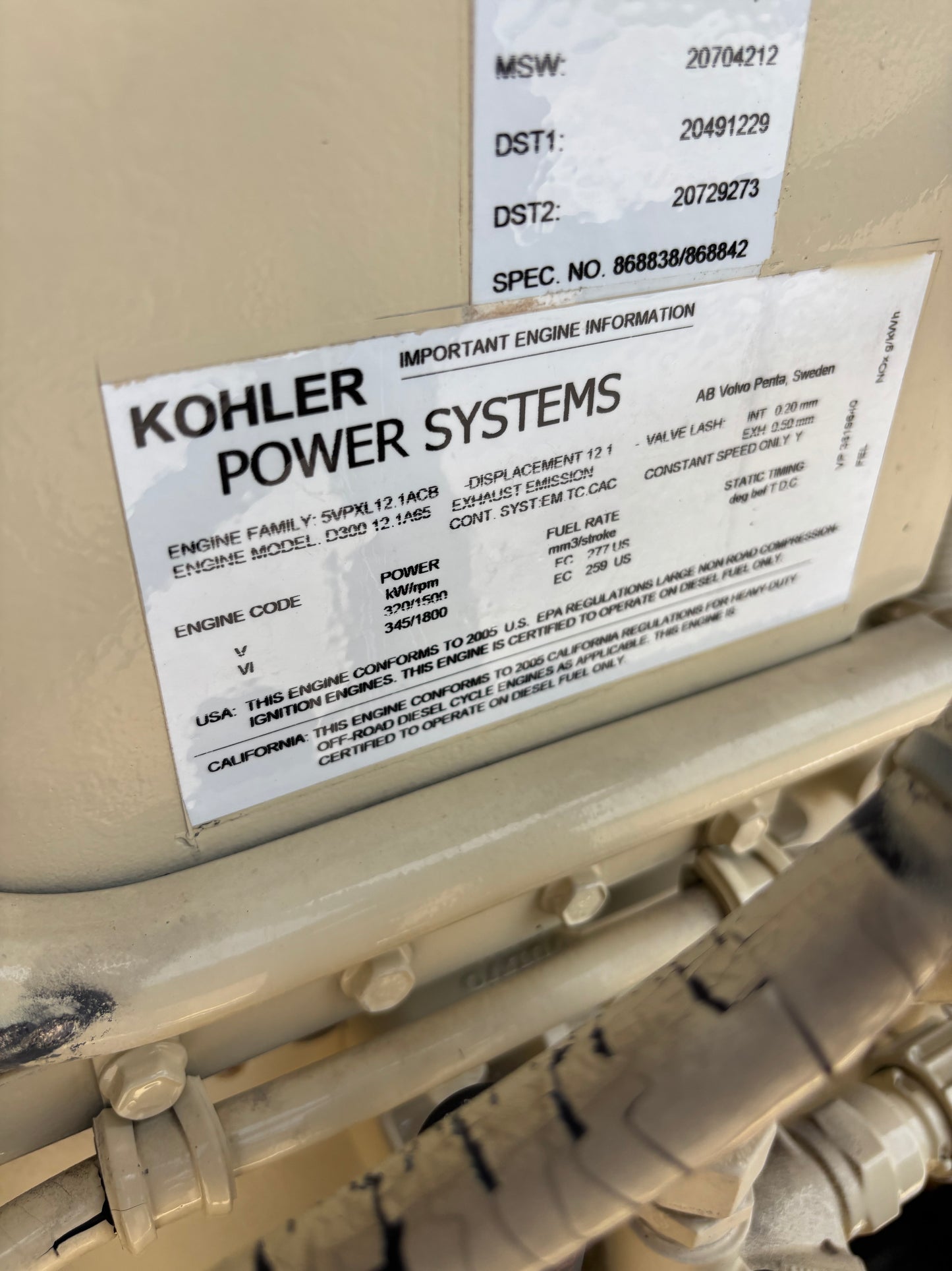 Kohler 300kw Diesel Generator