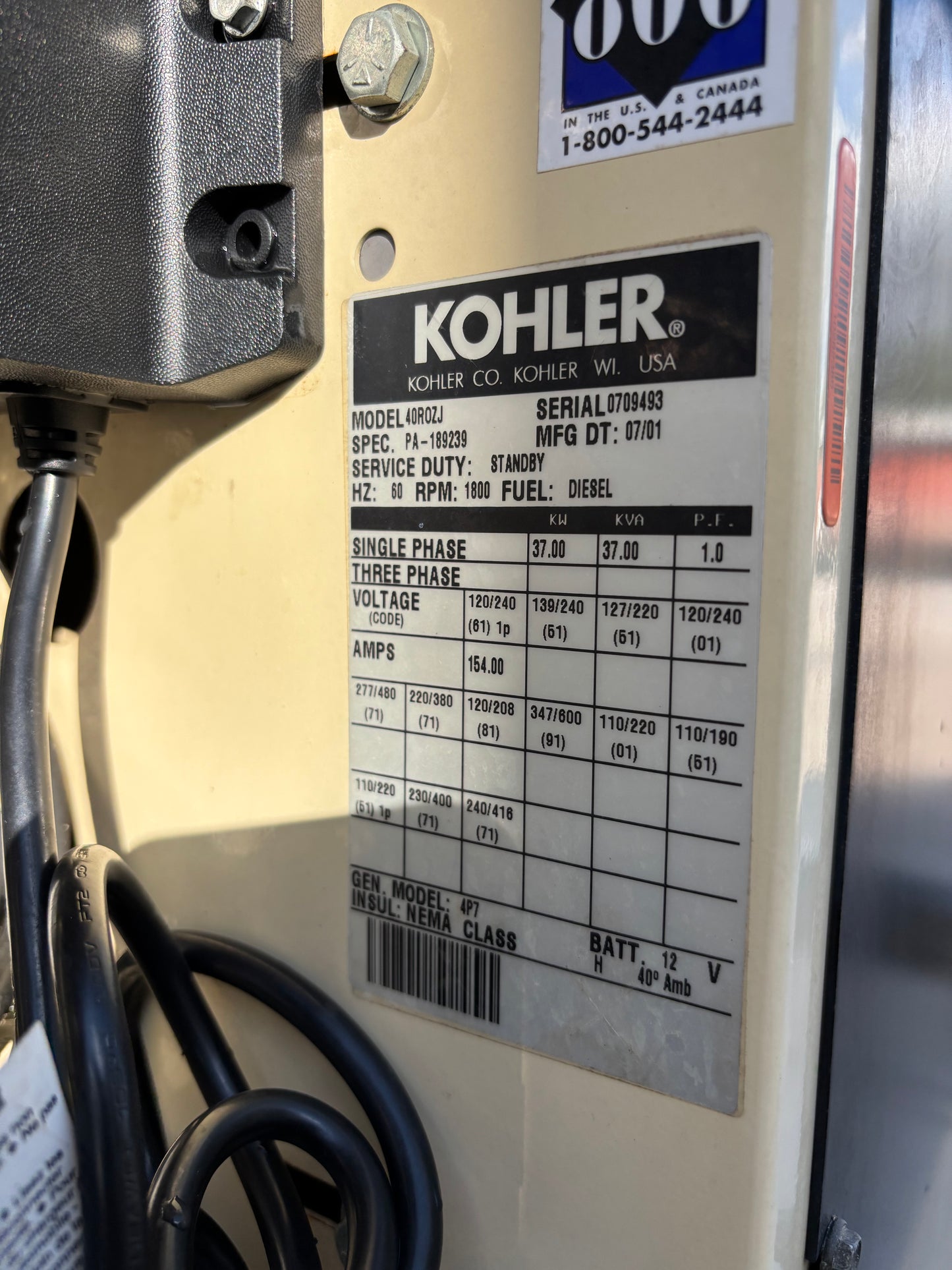 Kohler 37kw Diesel Generator