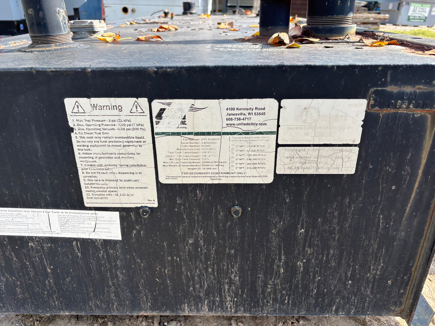 165 Gallon Diesel Tank