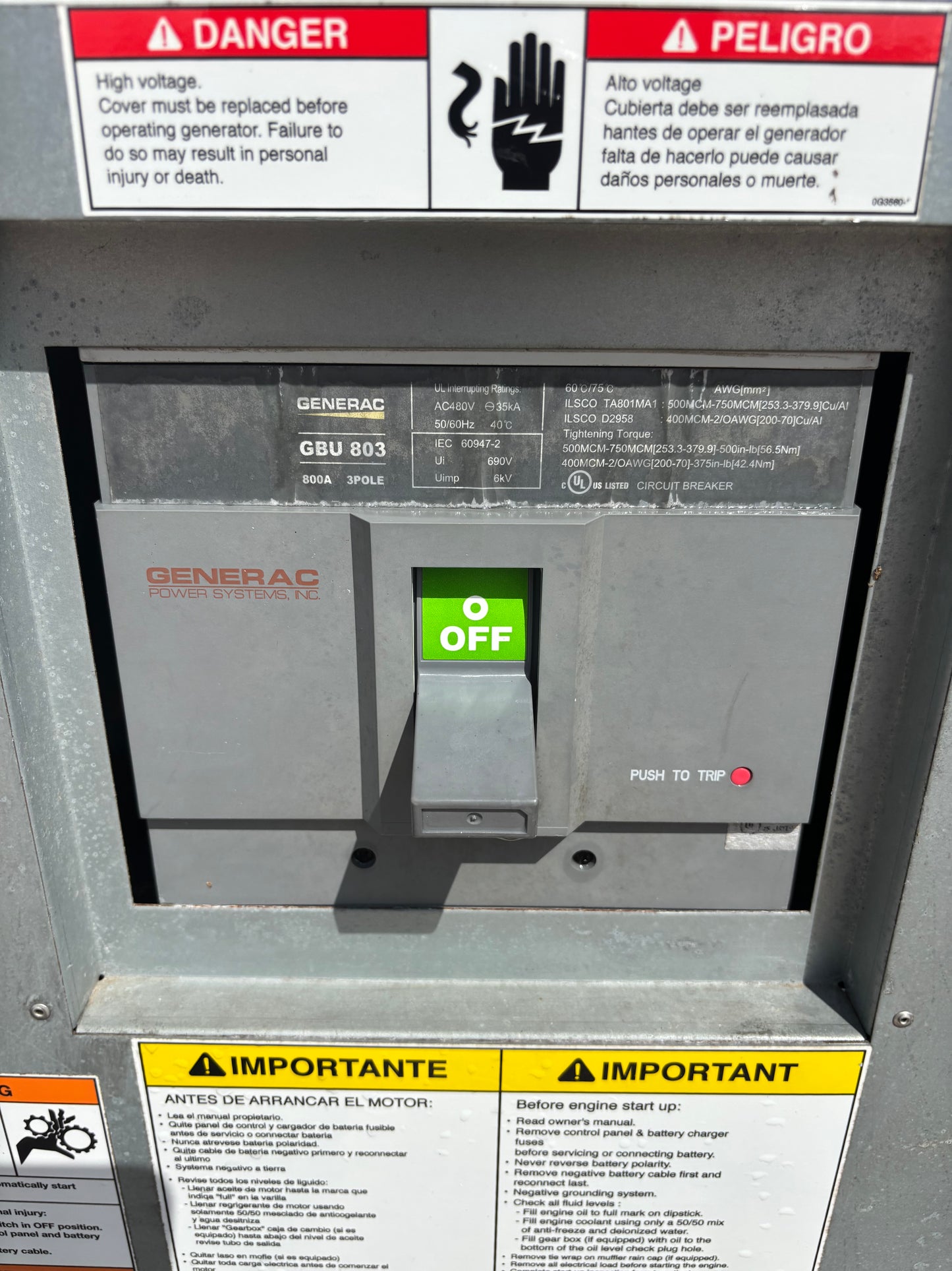 Generac 130kw Natural Gas Generator