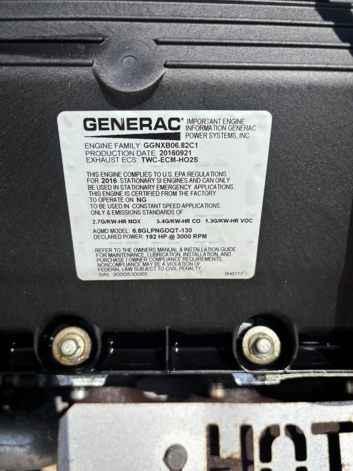 Generac 130kw Natural Gas Generator