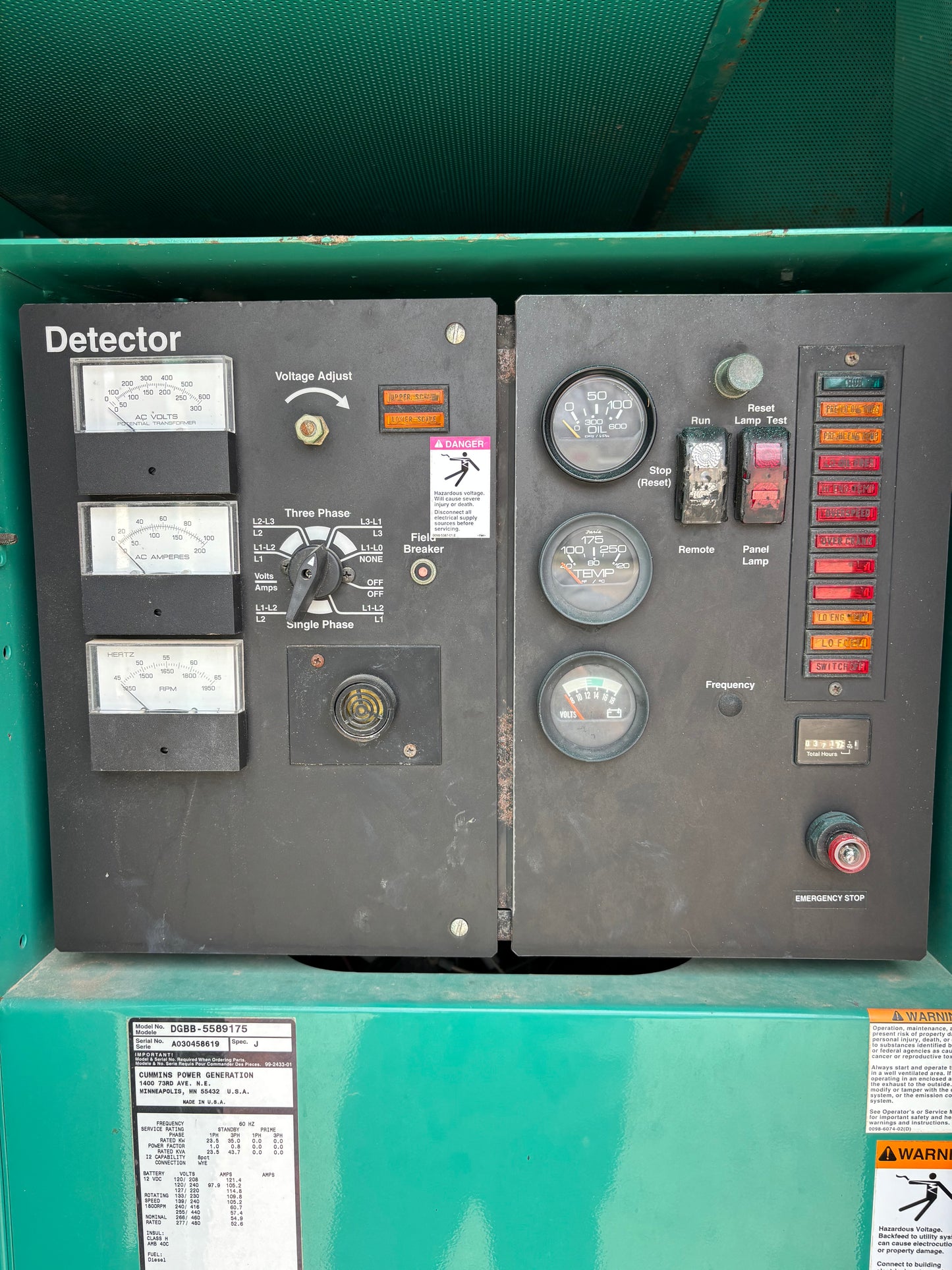 Cummins 35kw Diesel Generator 371 Hours