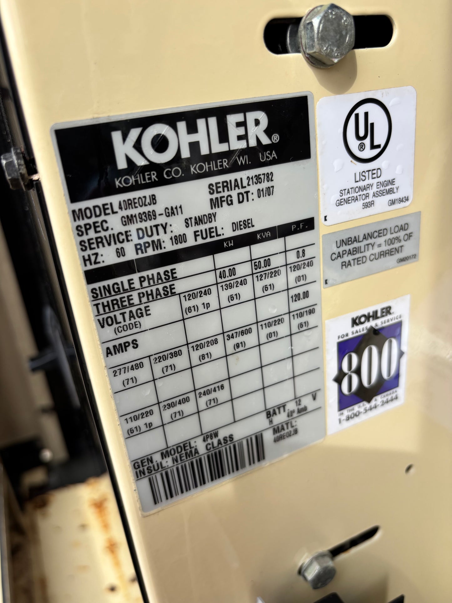 Kohler 40kw Diesel Generator 316 Hours